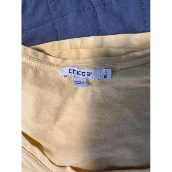 Yellow Pastel Ruffle Sleeve Womens Top Chicos 3 XL  #1013 - Picture 5 of 6